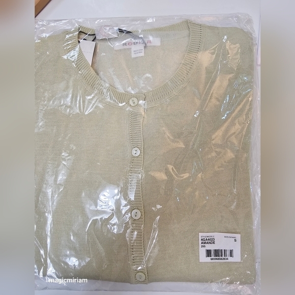 BNWT NEW RODIER PARIS SILK CARDIGAN MINT GREEN - Picture 2 of 8